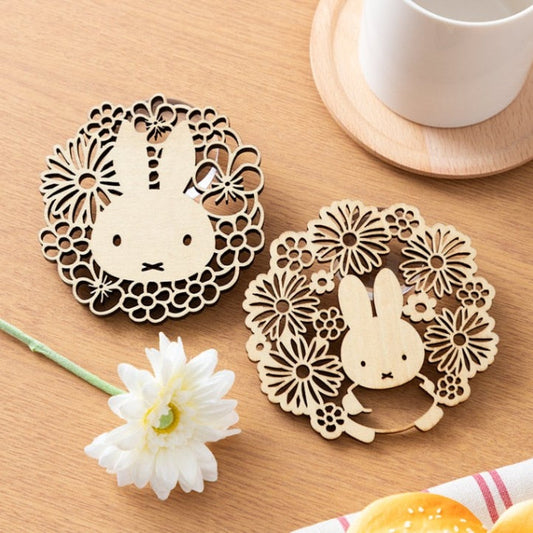 Flower Miffy 木製コースター2種 アートフラワーセット