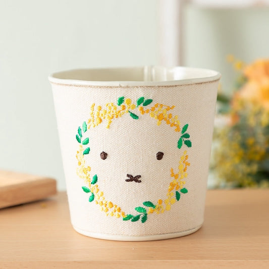 Flower Miffy 刺繍ブリキ缶 ミモザ